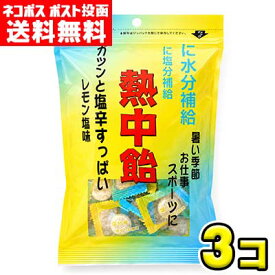 【ポスト投函・メール便】【全国送料無料】井関食品　熱中飴 レモン塩味100g（3袋）