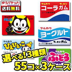 【ゆうパケット便】【全国送料無料】選べる！3種類！マルカワのフーセンガム（55コ×3種類）