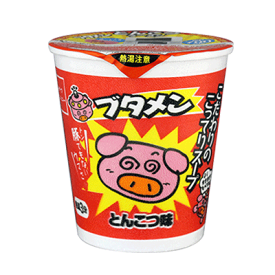 【おやつカンパニー】80円　カップブタメン〈とんこつ味〉（15個入）　　　｛駄菓子　だがし屋　おやつ　カップ麺　景品　まとめ買い｝