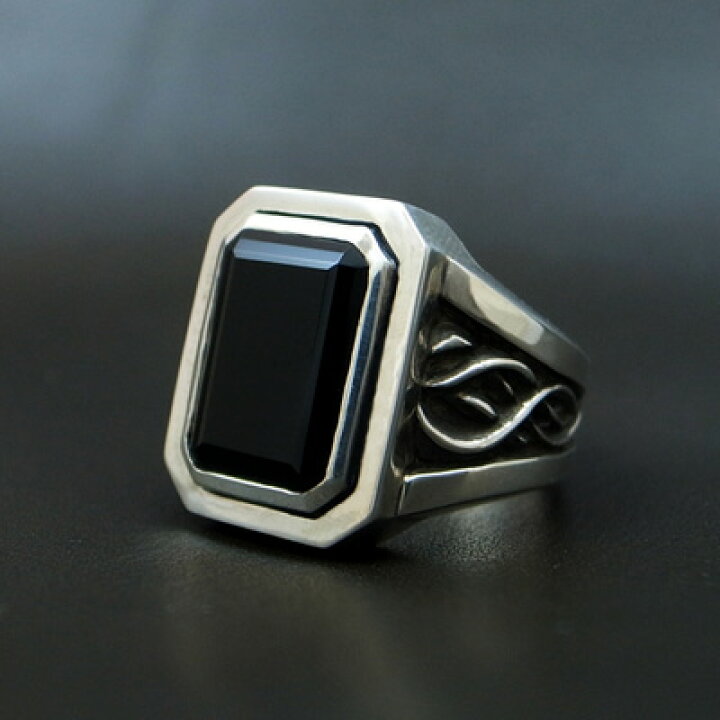 楽天市場】オニキス 名入れ シルバー リング 指輪 刻印 メンズ 13号 14  