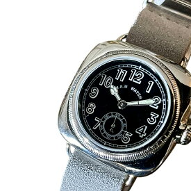 M.R.M.W. モントルロロイ ミリタリーウォッチ Cushion Watch スモセコ CU-BL-06GRYN メンズ 腕時計 国内正規品 送料無料