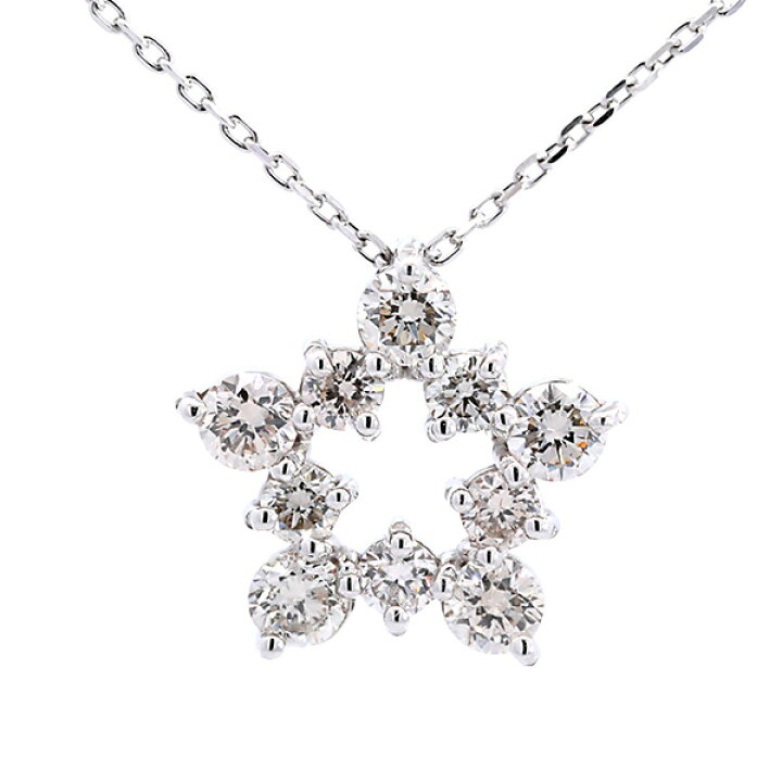 楽天市場】星型 ダイヤモンド スターネックレス 0.5ct プラチナ PT900  