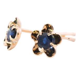 【2,000円OFFクーポン利用で】(267049)サファイア フラワー ピアス K18 18金 k18 ゴールド プレゼント ギフト ピアス 18k ゴールド ジュエリー 女性 誕生日 9月 誕生石 サファイヤ