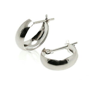 【2,000円OFFクーポン利用で】(pm501500)フープピアス かわいい ぷっくりピアス Pt900 輪っか 月形 5mm×15mm 月甲 甲丸 地金ピアス 両耳 レディース 女性 小さめ プレゼント わっか 三日月型 プラ