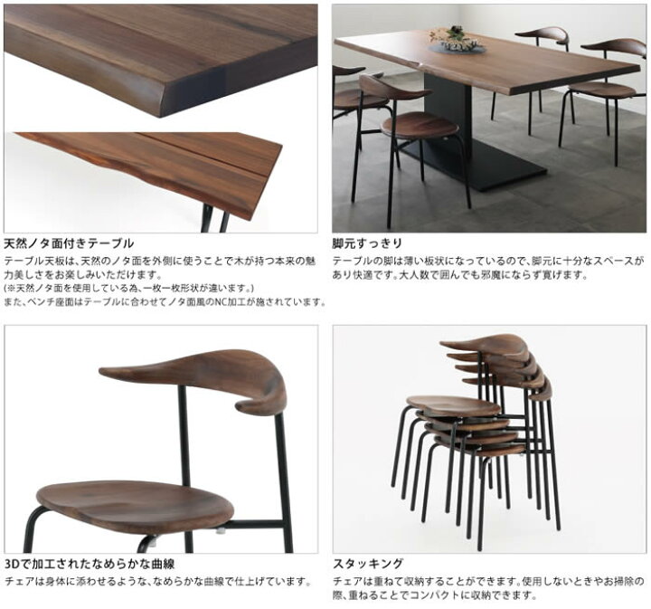 楽天市場】【送料無料】EVAN2 エヴァン2 ダイニング4点セット《180 