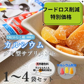 ただいま美味しく製造中！フルーツ味のグミでカルシウムをとろう！【Oh!かしこ組カルシウムグミ 60粒入】お得なカルシウムグミグミサプリメント/グミサプリ/カルシウム/子供/健康食品【賞味期限 2026.4.11】