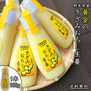 《2024年7月度月間優良ショップ受賞》黄金のきざみ おろし生姜 1本 100g入り お買得 セット 熊本県産 《 送料無料 》【 おろししょうが しょうが チューブ 生姜 ショウガ 生しょうがおろし チ