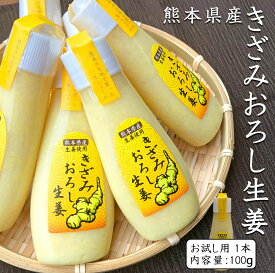 黄金のきざみ おろし生姜 100g お試し 1本 《 安心の 熊本県産 》【 おろししょうが しょうが チューブ 生姜 ショウガ 生しょうがおろし チューブ生姜 チューブ お試し 冷え性対策 薬味 調味料 料理 国産 熊本県産 】