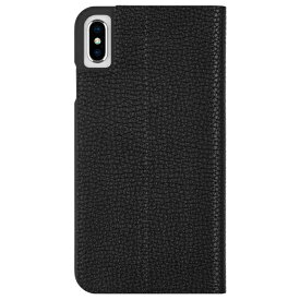 iPhoneXS Max エンボスレザー調 シンプル 手帳型 ブラック　Barely There Folio-Black Case-Mate ケースメート 耐衝撃性抜群