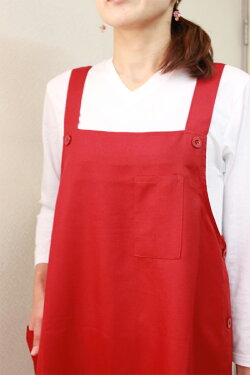 エプロンサロンカフェ前掛けエステ撥水加工Aラインエプロン