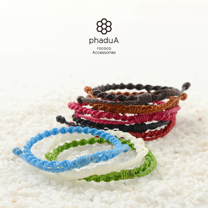 楽天市場 10 Offクーポン対象 Phadua パ ドゥア ブレスレット ワックスコード メンズ レディース ミサンガ ペア Gochi