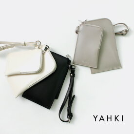 【50％OFF】YAHKI（ヤーキ） ダブルポーチ / W FACE レディース スマホケース ポーチ 小物入れ 小さめ レザー プレゼント ギフト【セール】