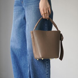 AULENTTI（オーレンティ） レザー ポーチ付ハンドバッグ / 鞄 カバン 牛革 2WAY 小さめ イタリア製 手提げ ショルダー