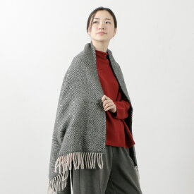 【20％OFF】TWEED MILL（ツイードミル） 75×168 フィッシュボーン ブランケット ウールニー ラグ / ヘリンボーン レディース ユニセックス ストール ひざ掛け ショール ウール 大判 ギフト FISH BONE KNEE RUG【セール】