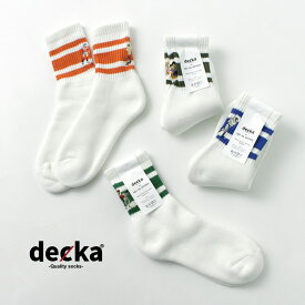 DECKA QUALITY SOCKS（デカ） 刺繍 スケーターソックス / メンズ レディース ユニセックス 靴下 ストライプ 柄 日本製 Skater Socks / Embroidery / Baseball