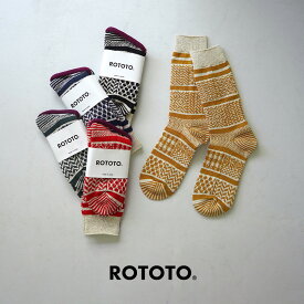 ROTOTO（ロトト） マルチジャガード クルーソックス / 靴下 メンズ レディース ユニセックス 柄 プレゼント ギフト 日本製 MULTI JACQUARD CREW SOCKS R1337