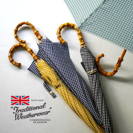 【20％OFF】TRADITIONAL WEATHERWEAR（トラディショナル ウェザーウェア） リバティ 先染めギンガムチェック バンブー クラッシックアンブレラ / 長傘 雨具 日傘 晴雨兼用 柄 UVカット レディース 日本製【セール】