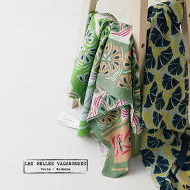 【20％OFFクーポン対象】【動画あり】LES BELLES VAGABONDES（レヴェルヴァカボン） コットン スカーフ Diego 100×100 / 大判 100cm 柄 綿 Cotton Scarf Diego / pl2