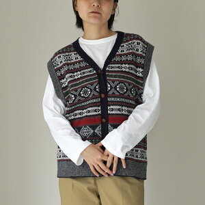 SHINZONE�i�V���]�[���j �t�F�A�A�C�� �j�b�g �x�X�g 26AMSNI08 / ���f�B�[�X �� �O�J�� FAIR ISLE KNIT VEST