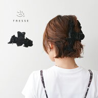 TRESSE（トレス） ベロア リュバン(リボン) クリップ / レディース ヘアアクセ ビッグクリップ 大きめ
