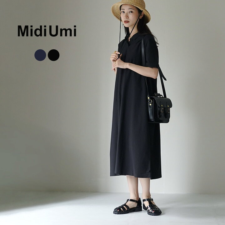 楽天市場】MIDIUMI（ミディウミ） ポロ フレア ワンピース / 綿 