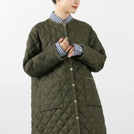 TRADITIONAL WEATHERWEAR（トラディショナル ウェザーウェア） アークリー Aライン ノーカラーキルティングコート / レディース アウター ライトアウター コート ロング丈 ARKLEY LONG A-LINE