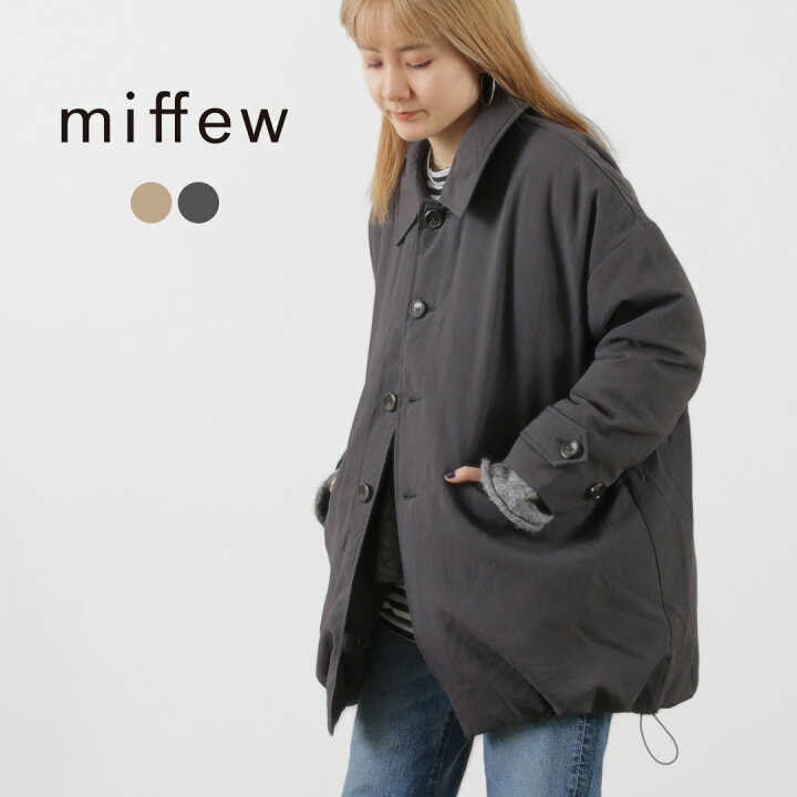 楽天市場】MIFFEW（ミフュー） バルカラー オーバーダウンコート 