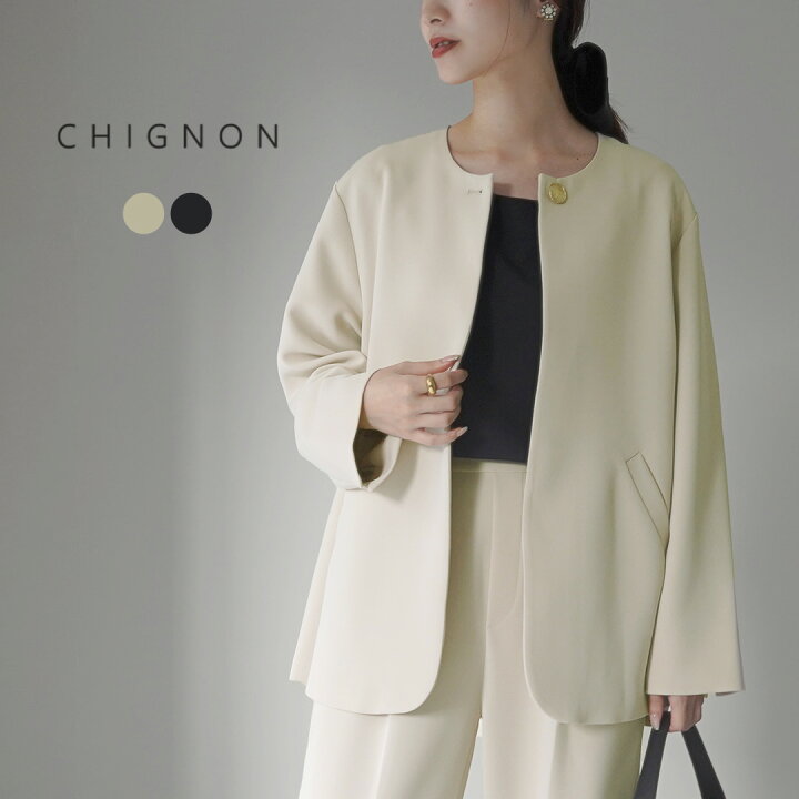 楽天市場】CHIGNON（シニヨン） ノーカラージャケット / レディース 