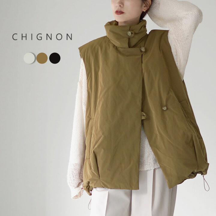 楽天市場】CHIGNON（シニヨン） スタンドカラー パフィーベスト 