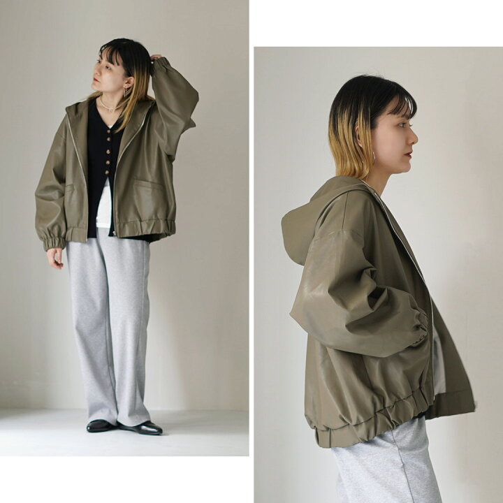 楽天市場】YENN（イェン） フェイクレザー フードジャケット 
