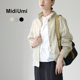 MIDIUMI（ミディウミ） シアー スウィングトップ シャツ / ジャケット ライトアウター レディース ショート丈 長袖 スタンドカラー 春秋 コットン 日本製