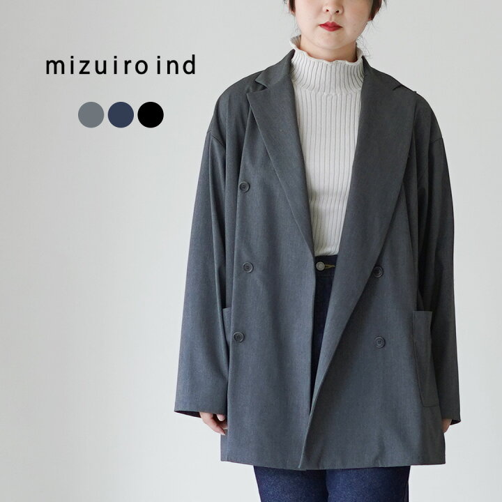 楽天市場】mizuiro ind（ミズイロインド） ダブルブレスト シャツ 