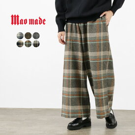 MAO MADE（マオメイド） ツイードライク チェック ワイド パンツ / レディース 柄 綿 コットン 日本製