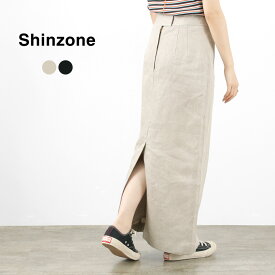SHINZONE（シンゾーン） リネン タイトスカート / ロング スリット オフィスカジュアル ブラック ベージュ ハイウエスト 23MMSSK02 LINEN TIGHT SKIRTS
