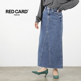 【30％OFF】RED CARD（レッドカード） Maddie 微ストレッチ カットオフ デニムスカート / ボトムス ロング スリット マキシ丈 切りっぱなし Maddie slight stretch CutOff Denim Skirt【セール】