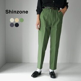【スーパーSALE限定クーポン対象】【動画あり】SHINZONE（シンゾーン） べイカーパンツ / レディース ボトムス ワイドパンツ 綿 コットン 無地 日本製 15AMSPA18 BAKER PANTS