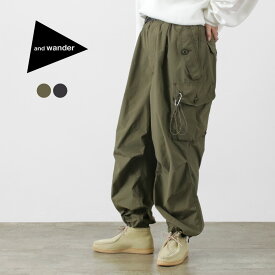 AND WANDER（アンドワンダー） オーバーサイズ カーゴパンツ W / レディース 大きめ ゆったり 春夏 撥水 アウトドア oversized cargo pants