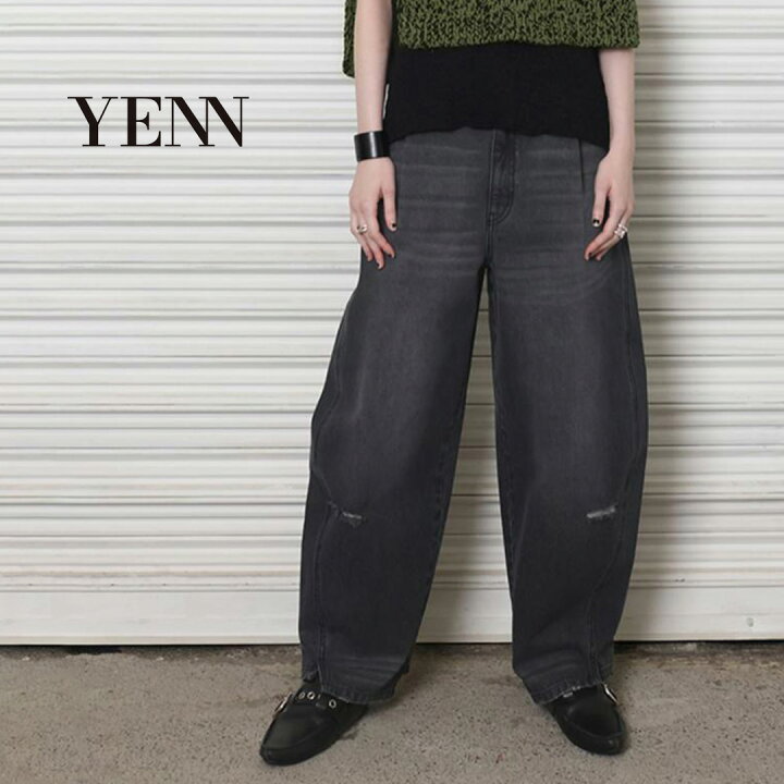 楽天市場】YENN（イェン） カーブシームデニム パンツ グレー 