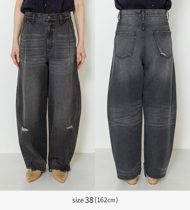 楽天市場】YENN（イェン） カーブシームデニム パンツ グレー 