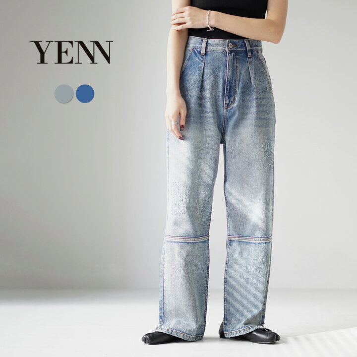 楽天市場】【穿き比べあり】YENN（イェン） ハイライズ タック ワイド  