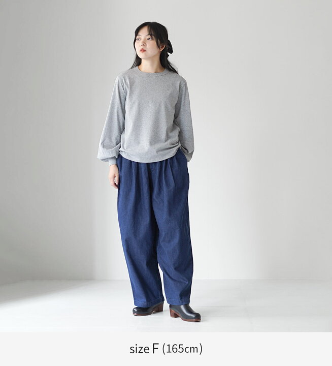楽天市場】mizuiro ind（ミズイロインド） デニム タック ワイドパンツ 