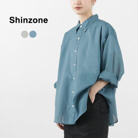 SHINZONE（シンゾーン） シアー ダディーシャツ / レディース 春夏 長袖 無地 襟付き 綿 コットン 日本製 23MMSBL09 SHEER DADDY SHIRTS