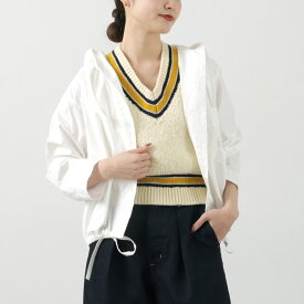 MIDIUMI（ミディウミ） フーデッド ショートシャツ / レディース トップス 長袖 羽織り 綿 ライトアウター ブルゾン 日本製