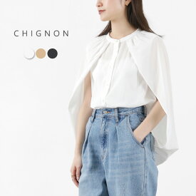 【期間限定50％OFF】CHIGNON（シニヨン） ケープブラウス / レディース レイヤード トップス 重ね着 春夏 無地 オケージョン CAPE BLOUSE【セール】 / es2 / pl5