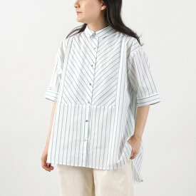 【期間限定30％OFF】KELEN（ケレン） ENDY STRIPE ワイド ブラウス / レディース シャツ 半袖 ストライプ 柄 チュニック ENDY STRIPE WIDE BLOUSE / pl3