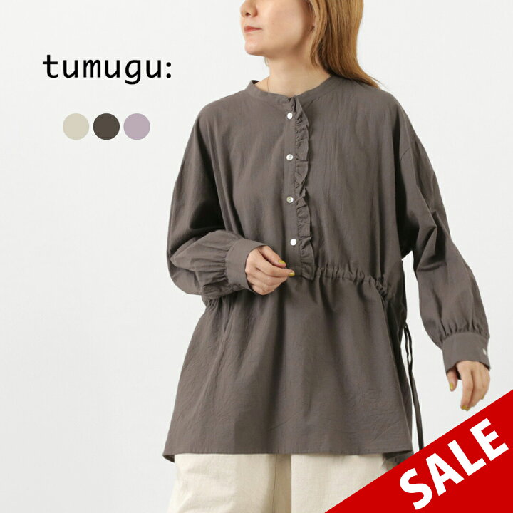 楽天市場】TUMUGU（ツムグ） ふわふわローン チュニックブラウス 