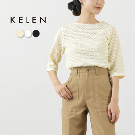 KELEN（ケレン） LICRY レーストップス / レディース ブラウス 丸襟 五分袖 オフィス フォーマル LICRY Lace Tops