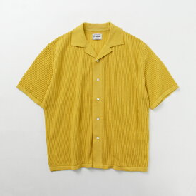 YONETOMI NEW BASIC（ヨネトミニューベーシック） コットン 透かし ニットシャツ / メンズ レディース ユニセックス 半袖 綿100％ 日本製 COTTON SUKASHI KNIT S/T
