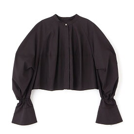 【50％OFF】ETRE TOKYO（エトレトウキョウ） カーブスリーブバンドカラーシャツ 1224410073-0 / レディース 長袖 無地 柄 ストライプ 綿 コットン【セール】