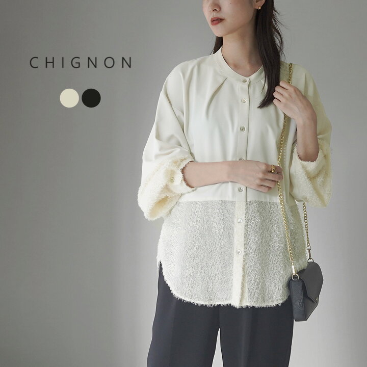 楽天市場】CHIGNON（シニヨン） カットジャガード ブラウス 